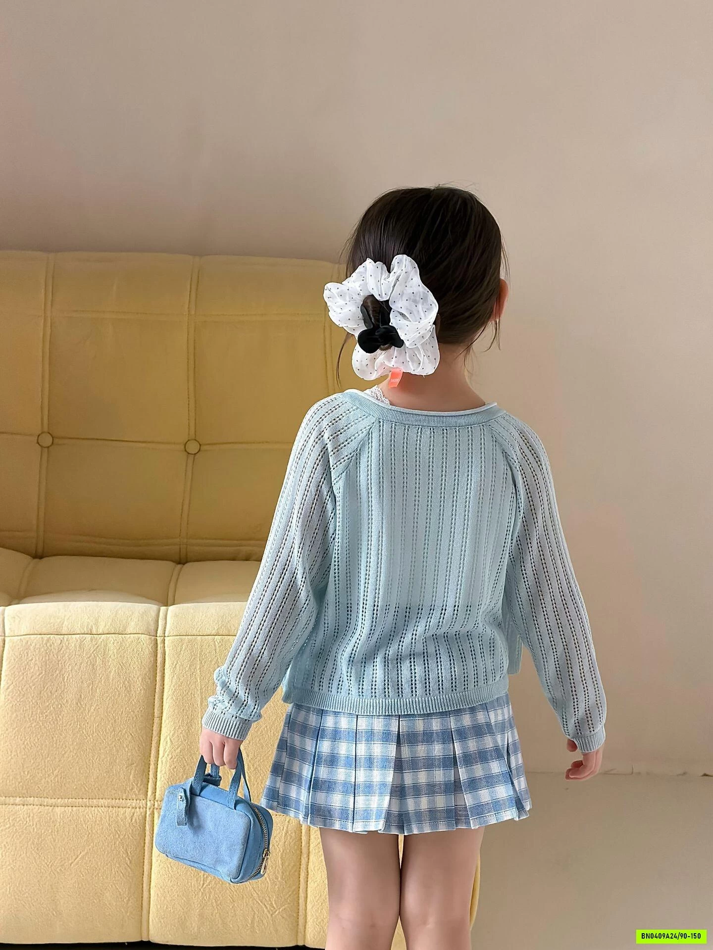 CARDIGAN LƯỚI XANH LANMOMO