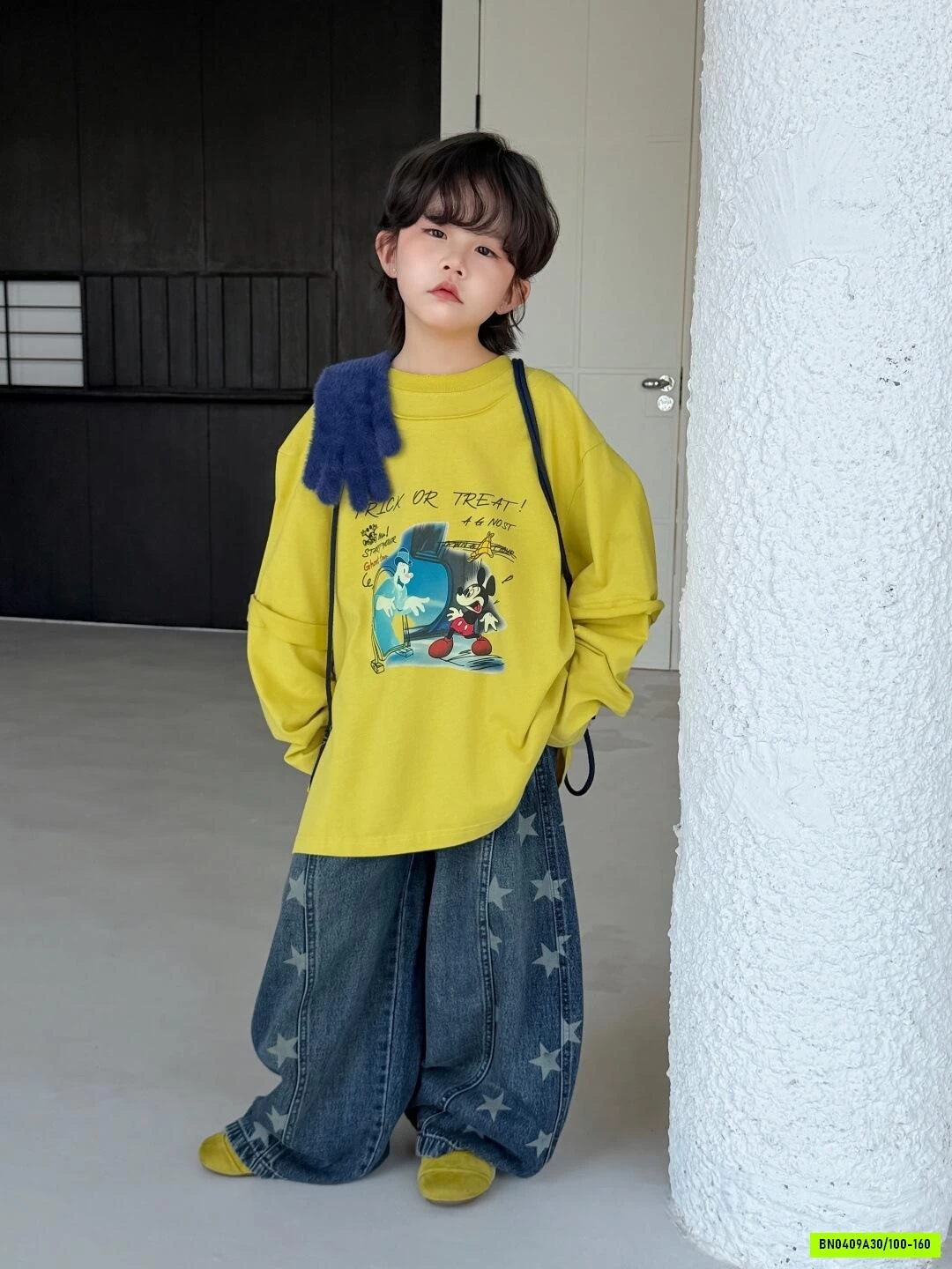 ÁO THUN XANH CHUỐI MIX JEANS NGÔI SAO