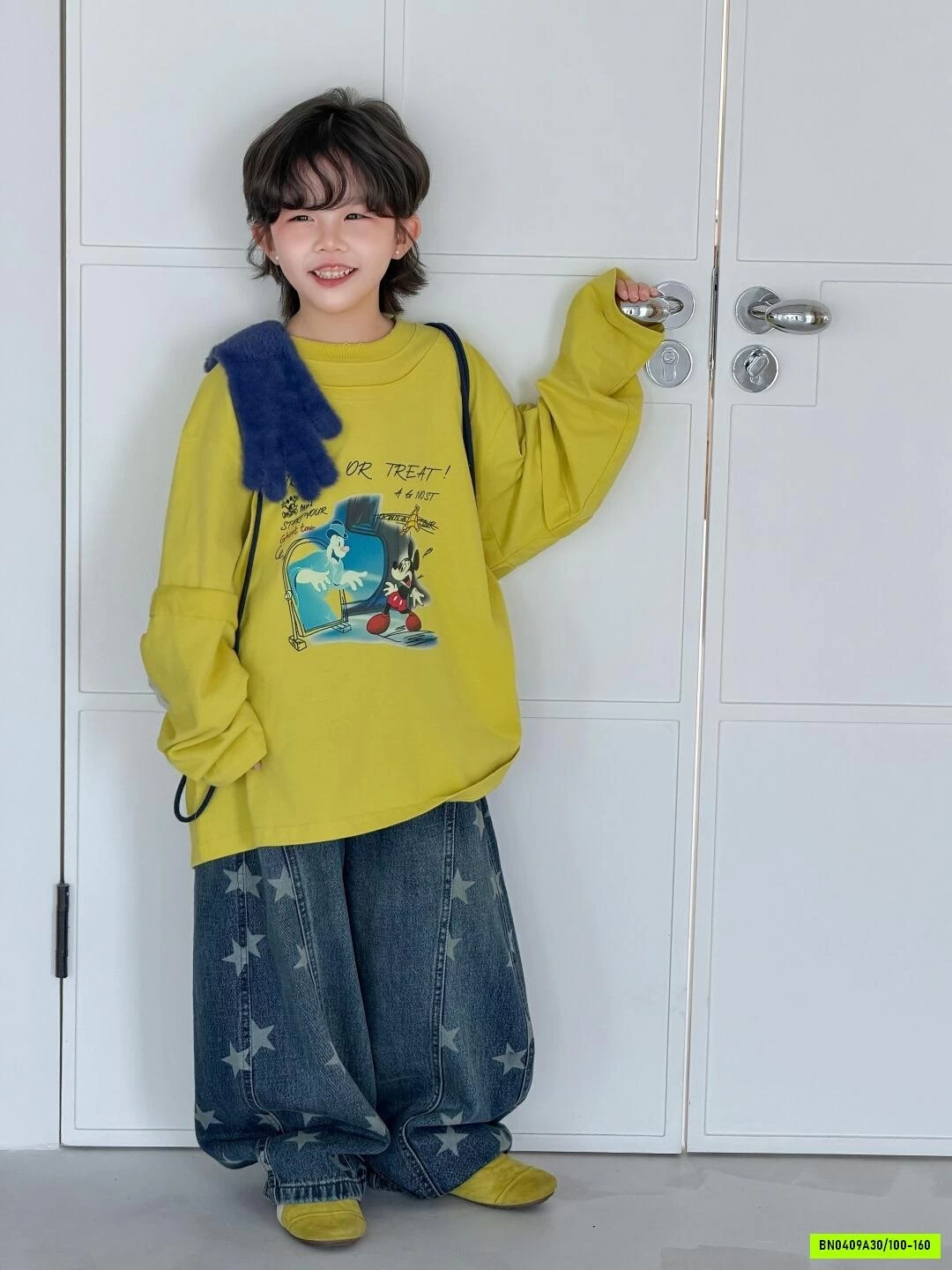 ÁO THUN XANH CHUỐI MIX JEANS NGÔI SAO