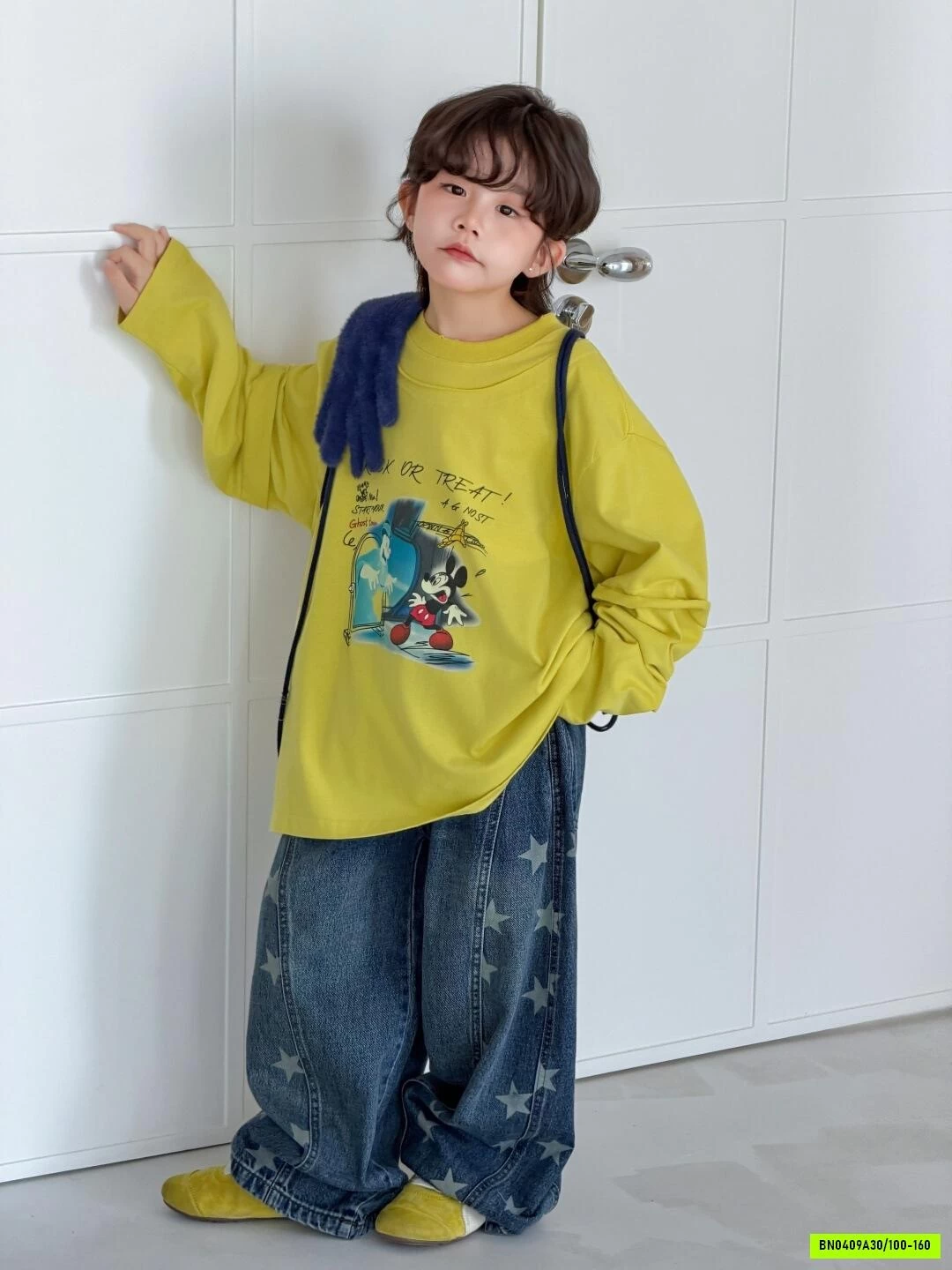 ÁO THUN XANH CHUỐI MIX JEANS NGÔI SAO