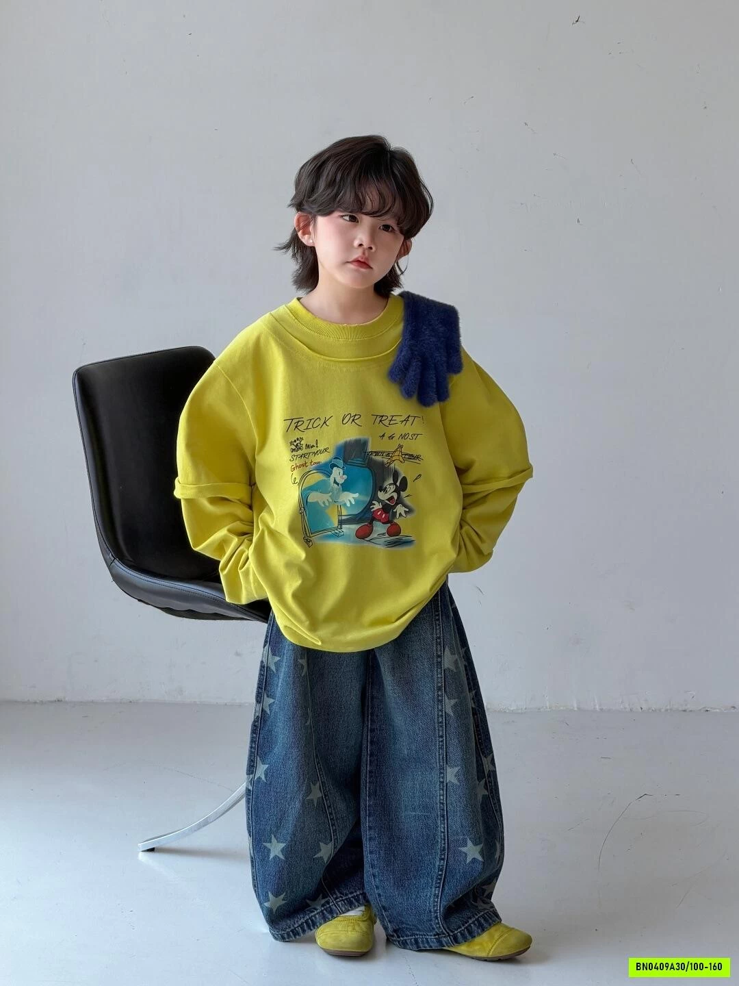 ÁO THUN XANH CHUỐI MIX JEANS NGÔI SAO