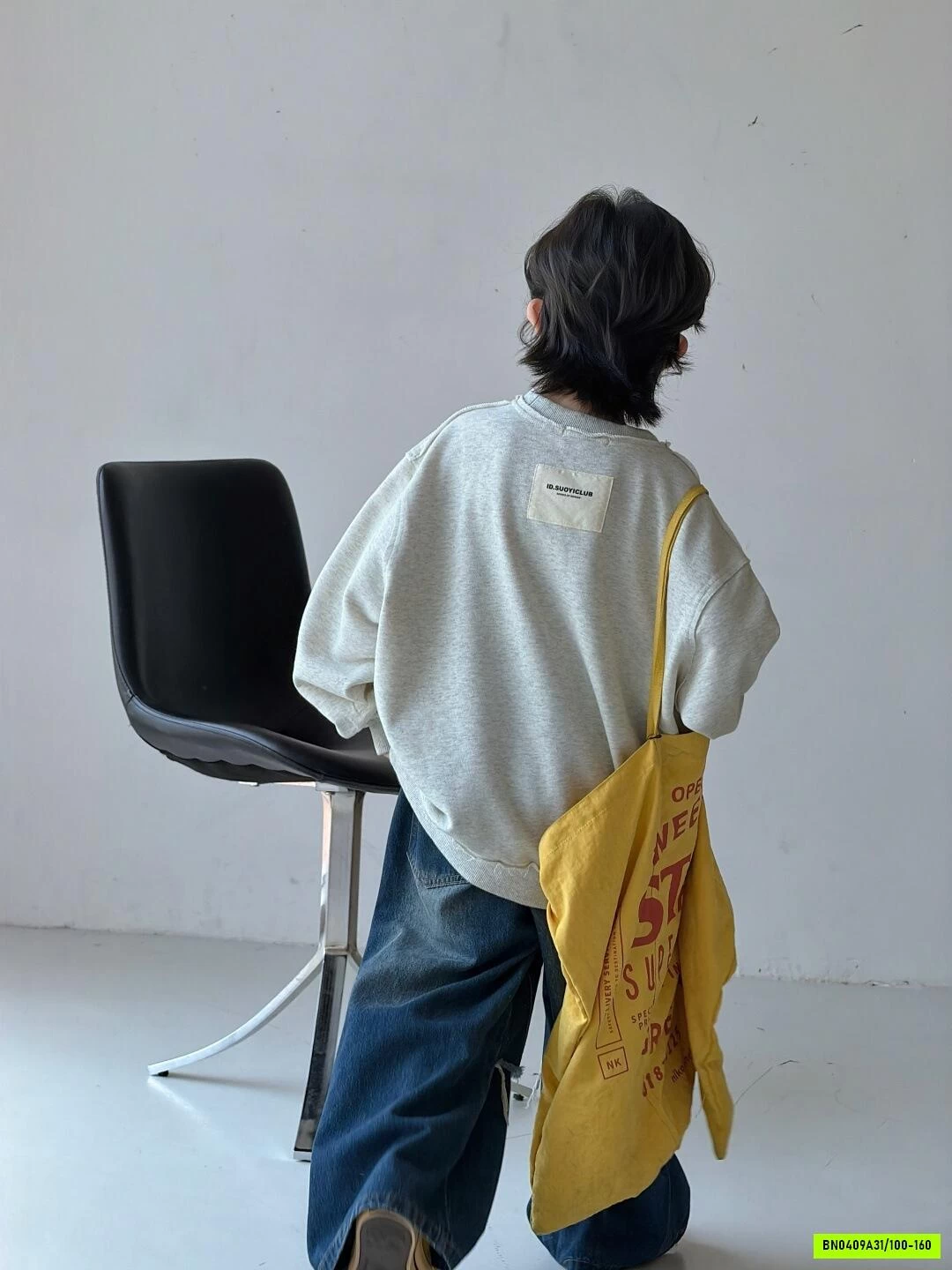 ÁO NỈ XÁM SENTA MIX JEANS RÁCH CÁ TÍNH