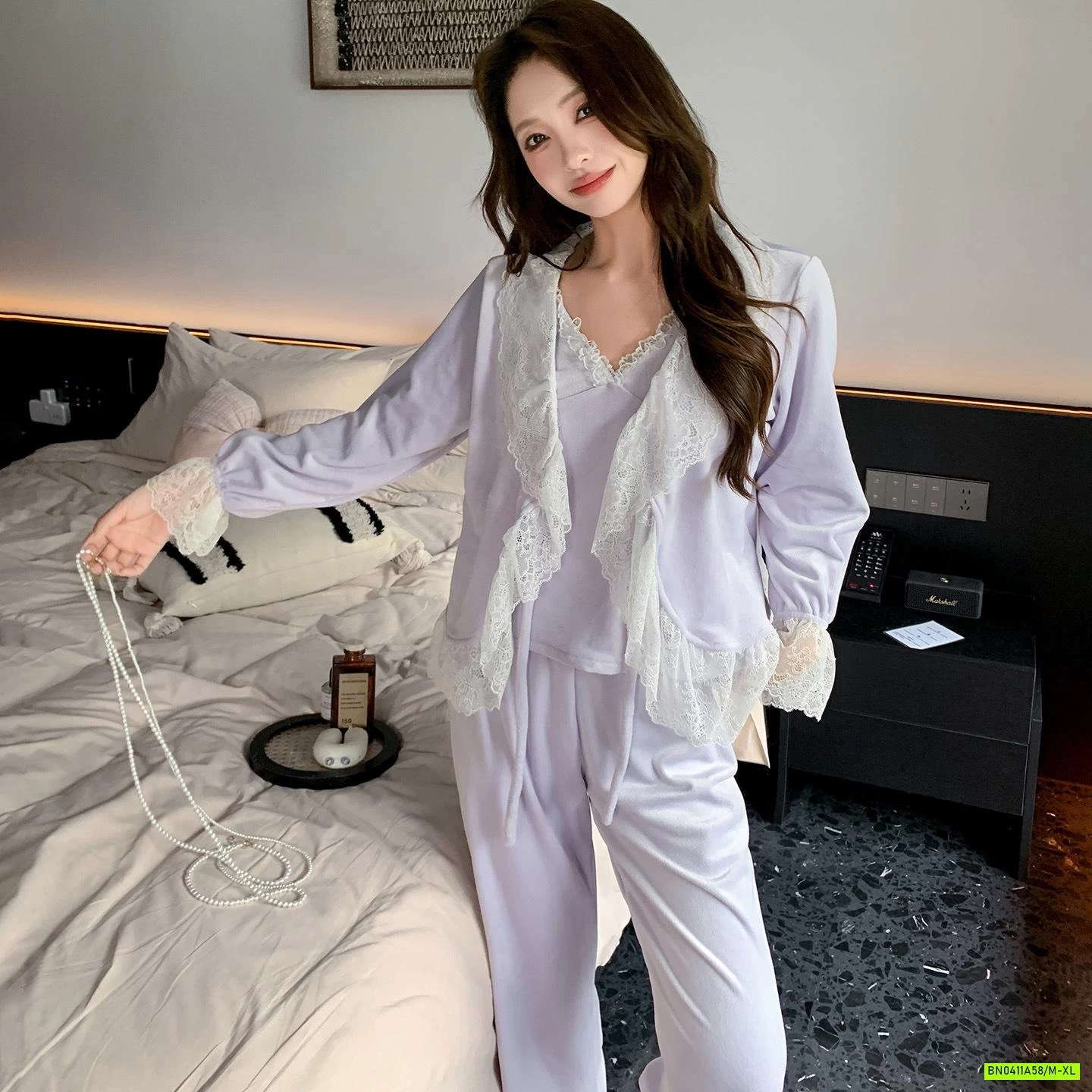 BỘ NGỦ NHUNG 3 CHI TIẾT CAO CẤP