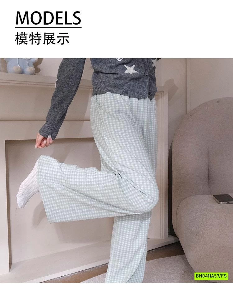 QUẦN NỈ SUÔNG KẺ MẶC NHÀ