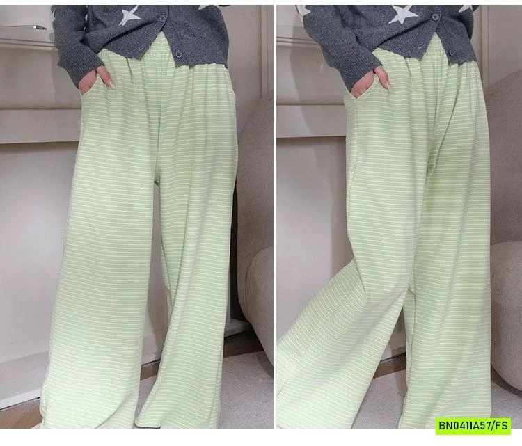 QUẦN NỈ SUÔNG KẺ MẶC NHÀ