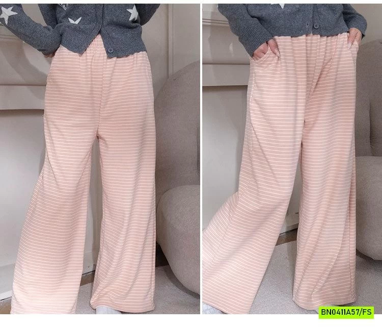 QUẦN NỈ SUÔNG KẺ MẶC NHÀ