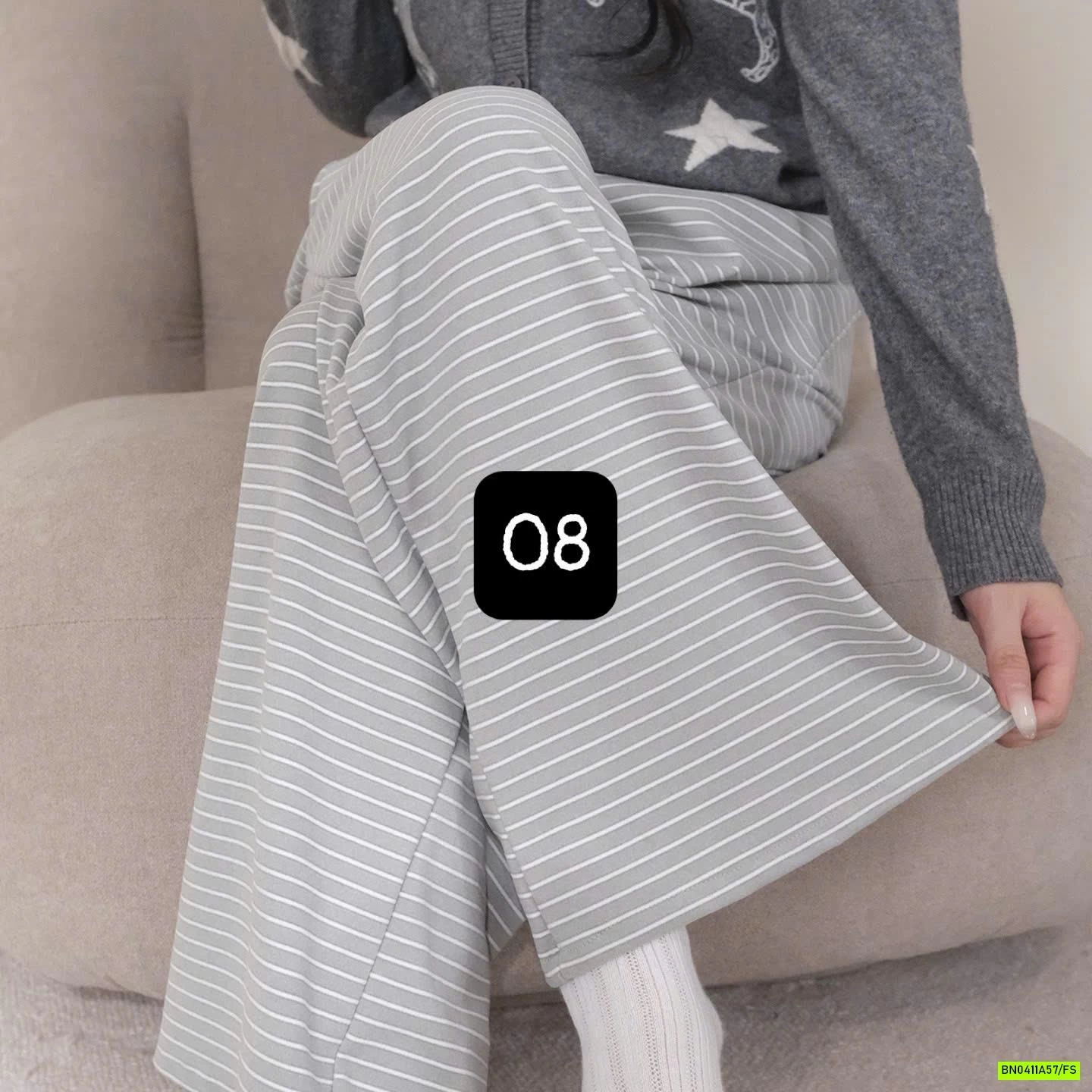 QUẦN NỈ SUÔNG KẺ MẶC NHÀ