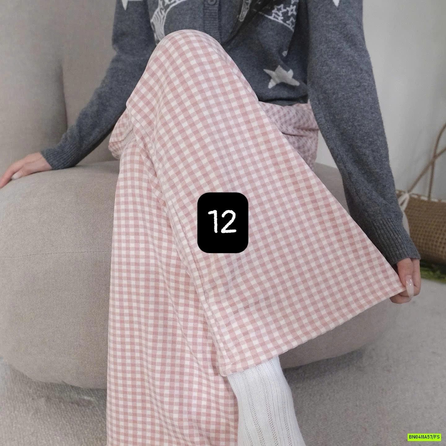 QUẦN NỈ SUÔNG KẺ MẶC NHÀ