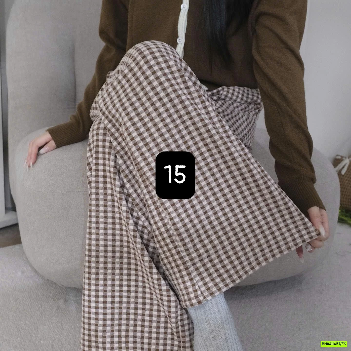 QUẦN NỈ SUÔNG KẺ MẶC NHÀ