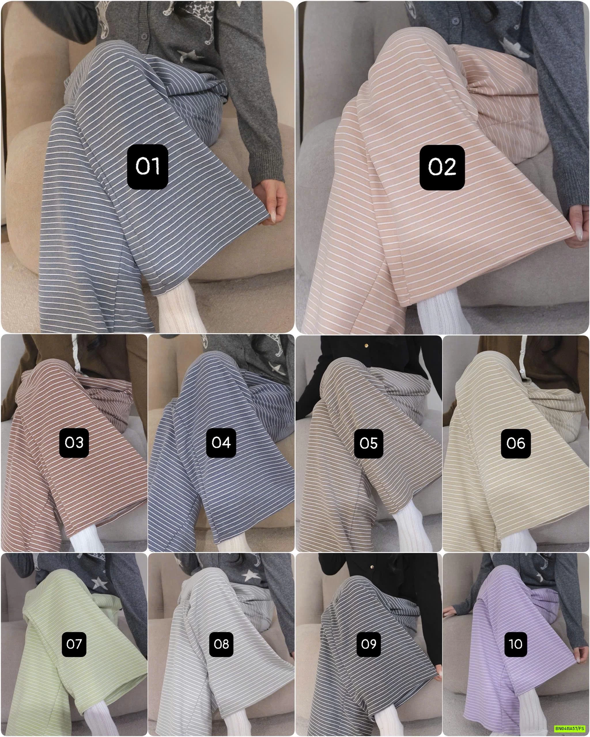 QUẦN NỈ SUÔNG KẺ MẶC NHÀ