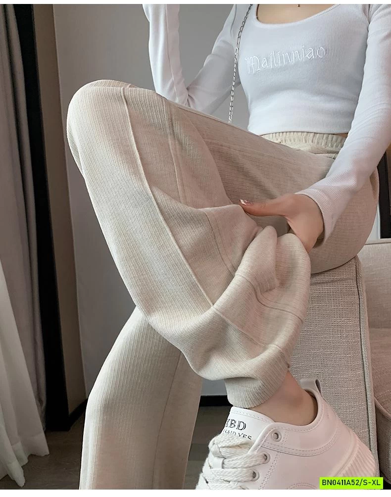 QUẦN NỈ SUÔNG GÂN TRƯỚC CẠP CHUN