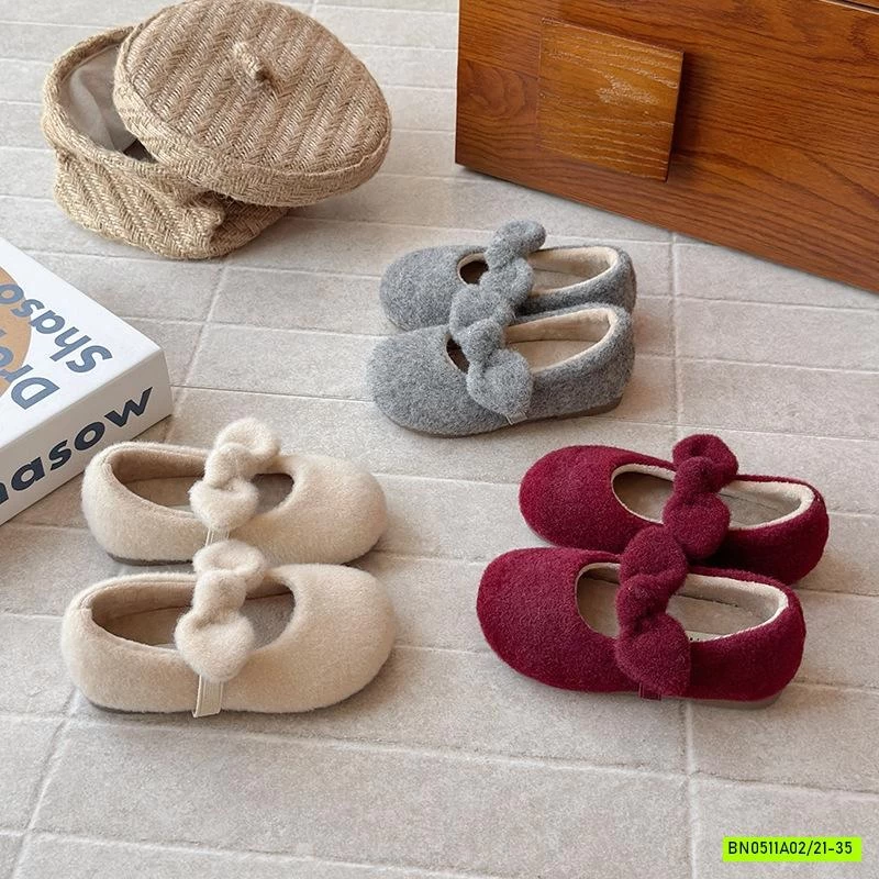 GIÀY BÚP BÊ DẠ LÔNG GẮN NƠ