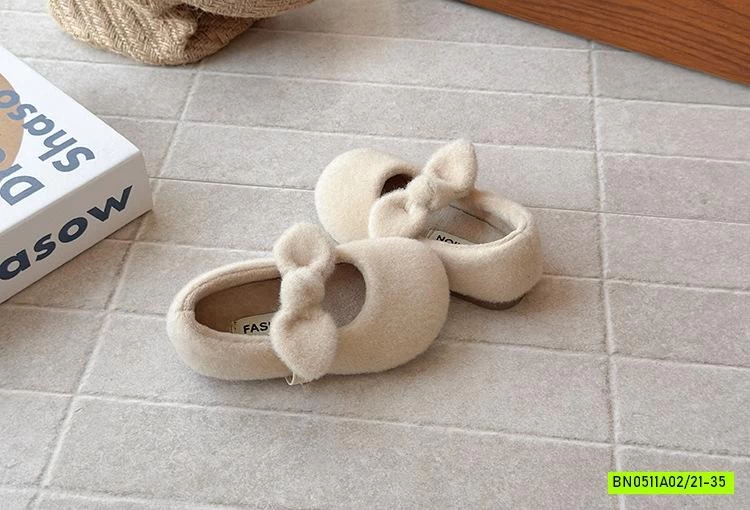 GIÀY BÚP BÊ DẠ LÔNG GẮN NƠ