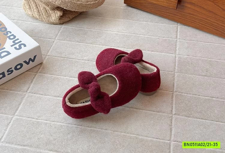 GIÀY BÚP BÊ DẠ LÔNG GẮN NƠ