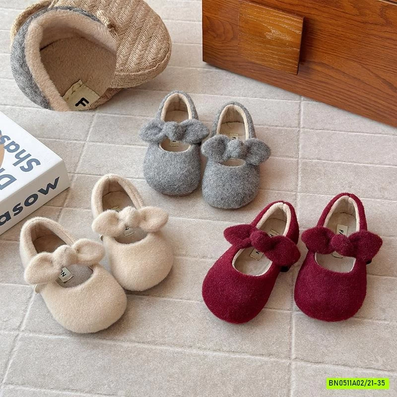 GIÀY BÚP BÊ DẠ LÔNG GẮN NƠ