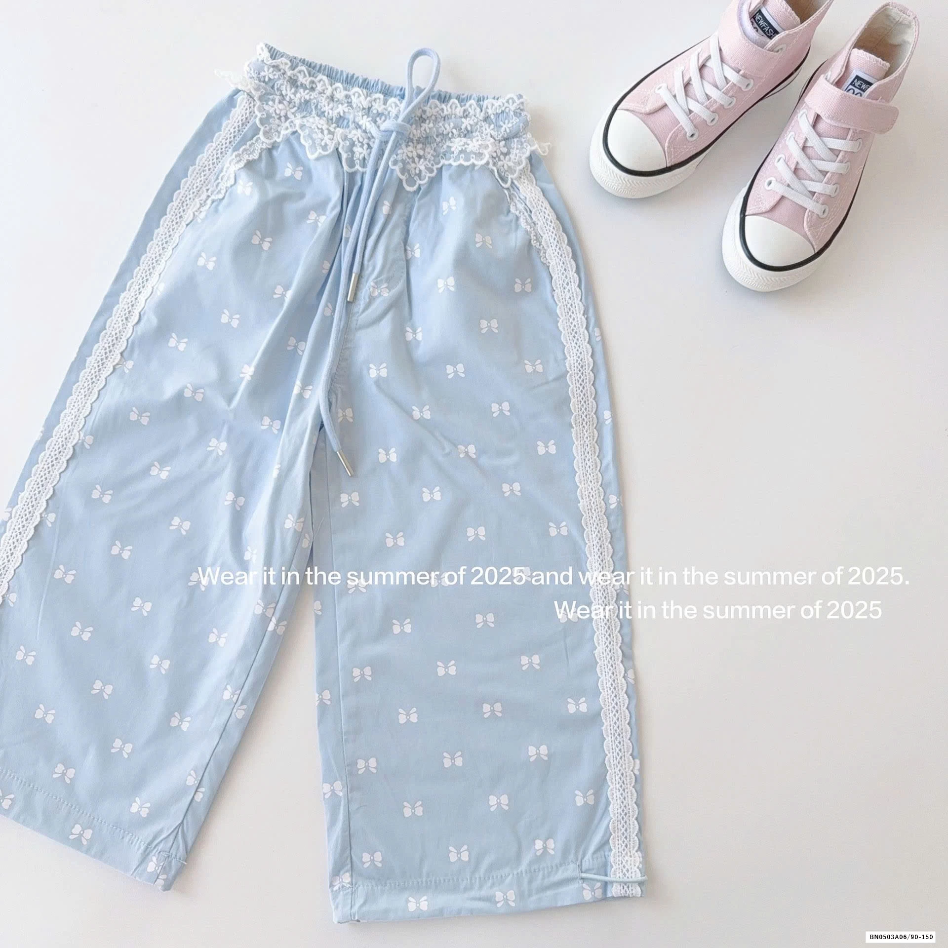 QUẦN SUÔNG NƠ CẠP REN T&QKIDS