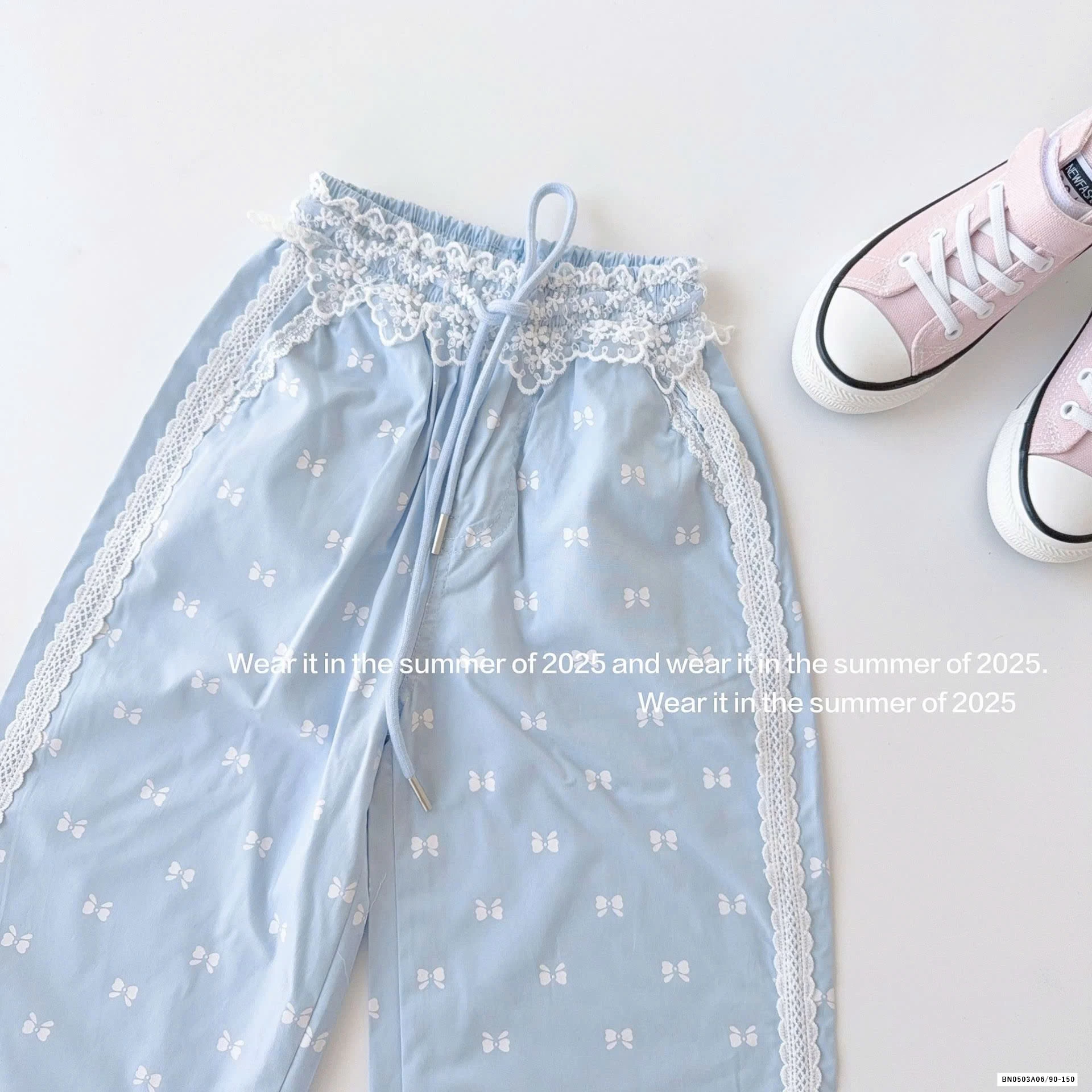 QUẦN SUÔNG NƠ CẠP REN T&QKIDS