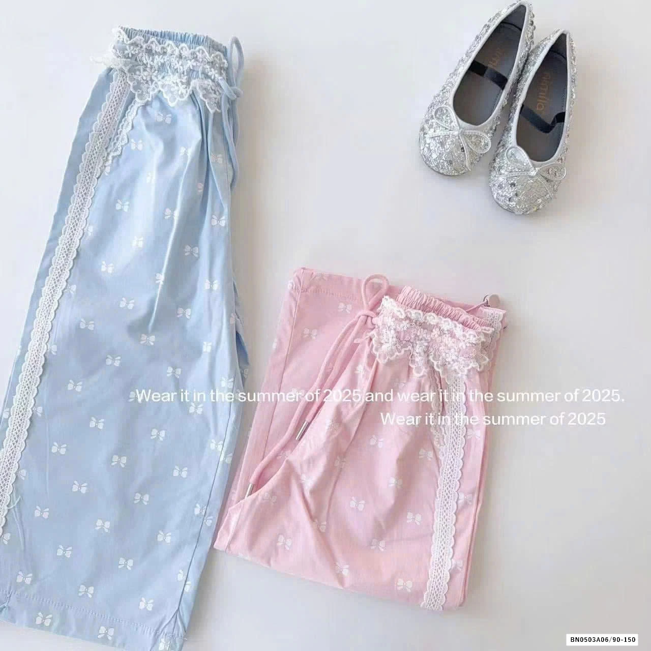 QUẦN SUÔNG NƠ CẠP REN T&QKIDS