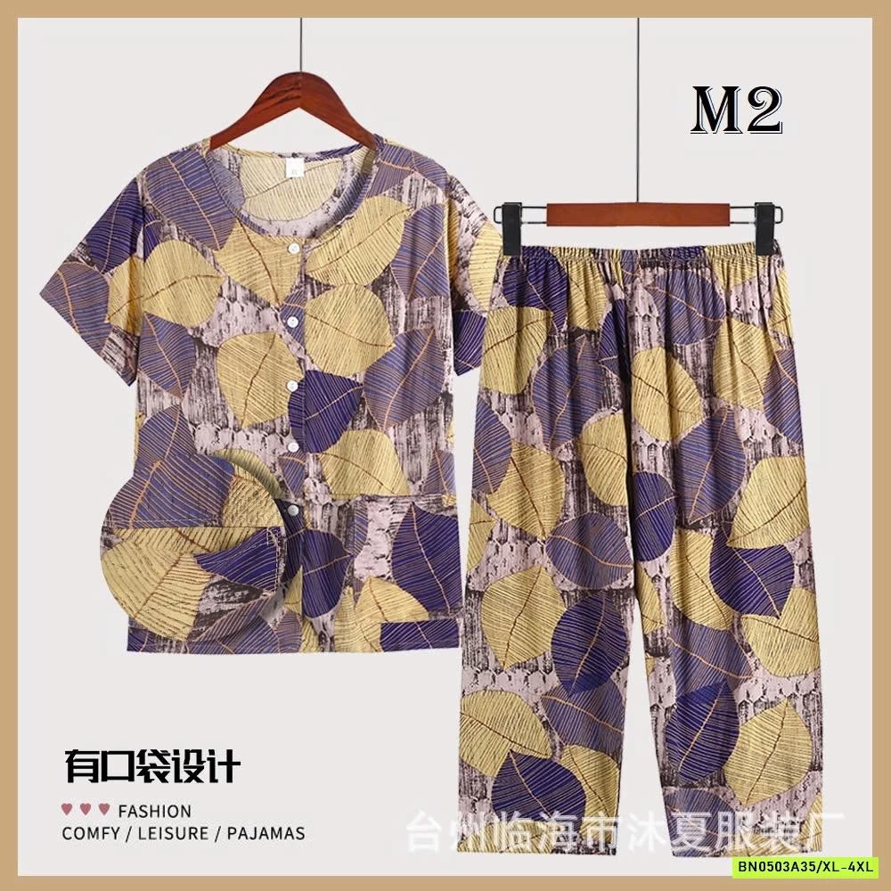 BỘ MẶC NHÀ HOẠ TIẾT HOA TRUNG NIÊN