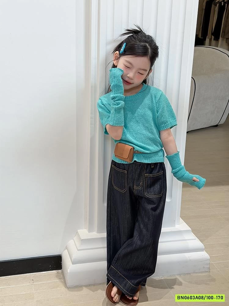 JEANS SUÔNG CHỈ NỔI 26A074 AMBB