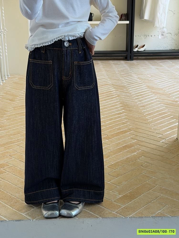 JEANS SUÔNG CHỈ NỔI 26A074 AMBB