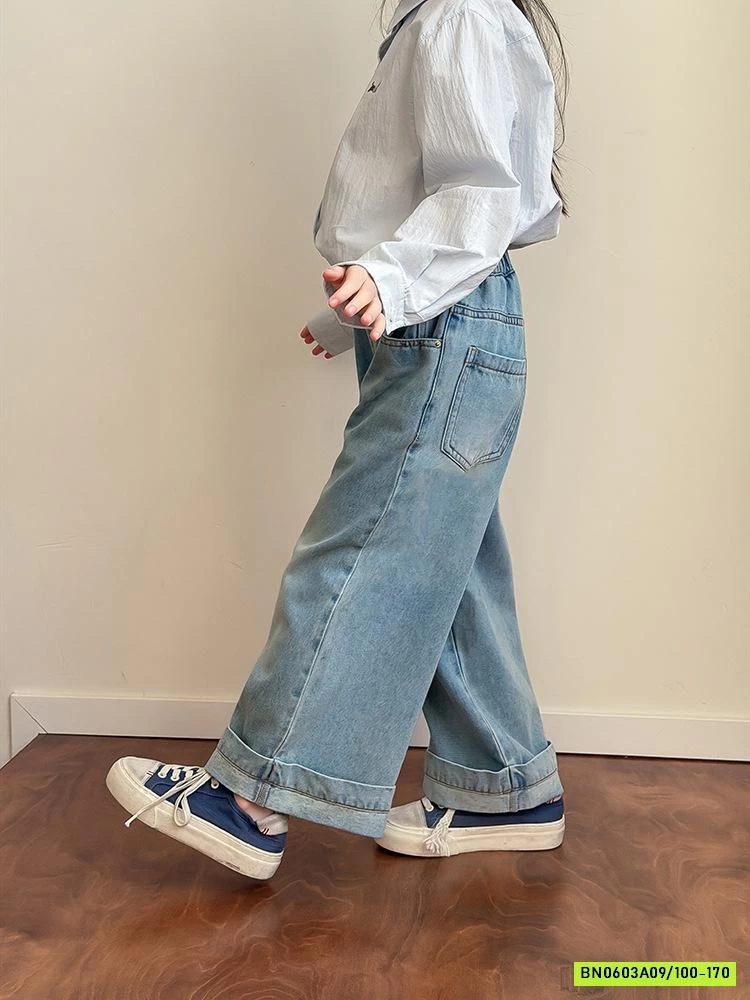 DENIM SUÔNG GẤP GẤU 26A023 AMBB