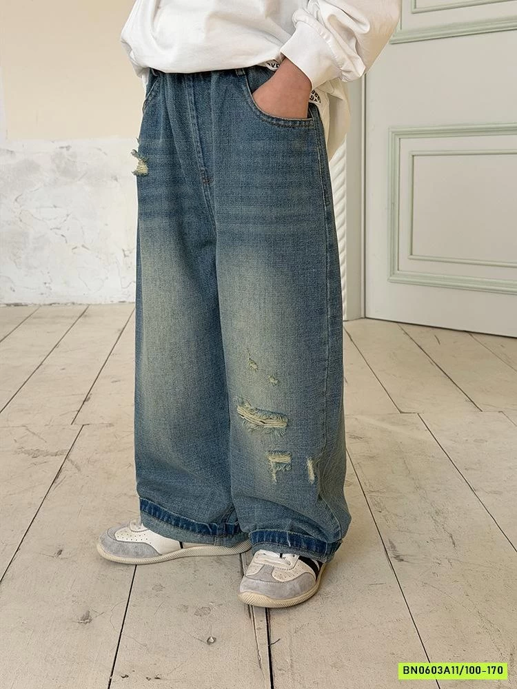 JEANS BAGGY RÁCH GỐI 26A145 AMBB