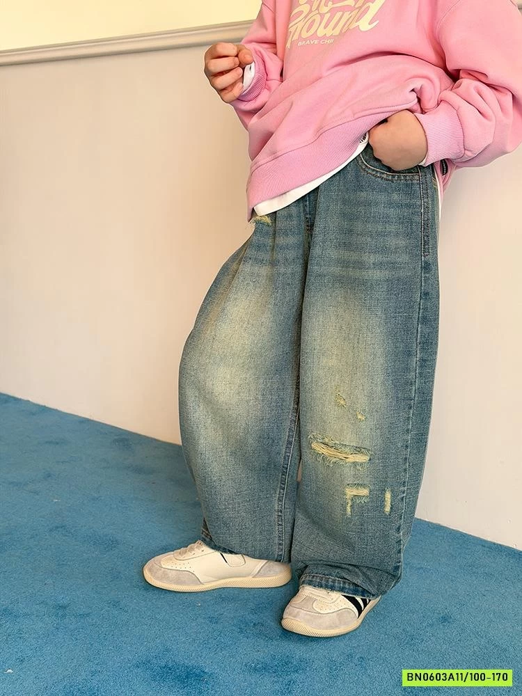 JEANS BAGGY RÁCH GỐI 26A145 AMBB