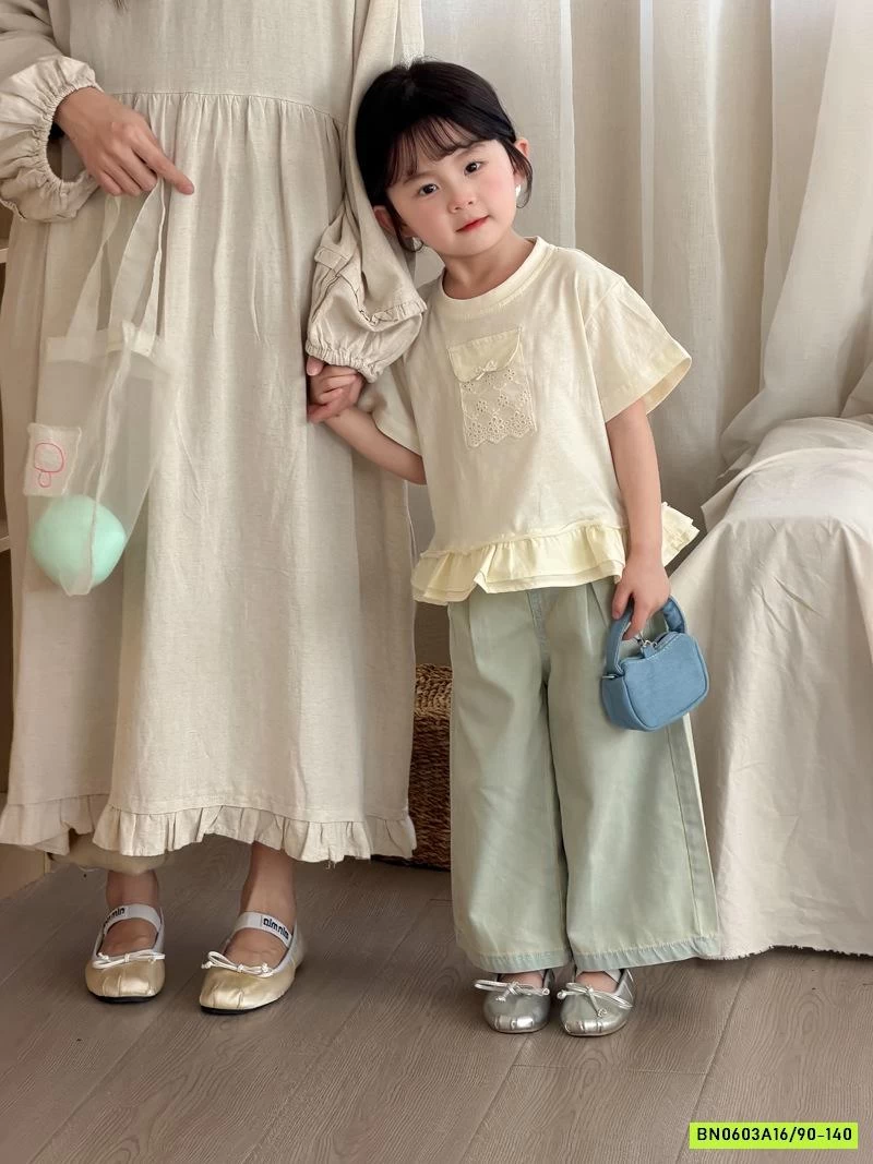 ÁO VIỀN BÈO MIX JEANS SUÔNG