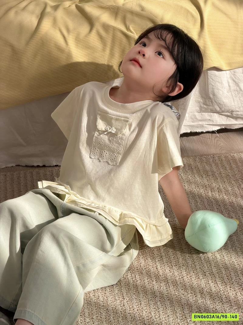 ÁO VIỀN BÈO MIX JEANS SUÔNG