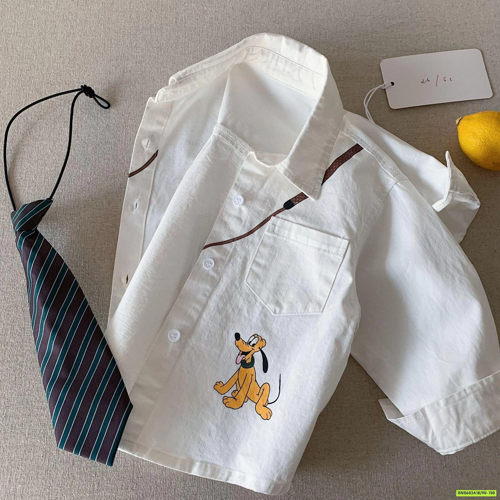 SƠ MI IN HÌNH KÈM CÀ VẠT