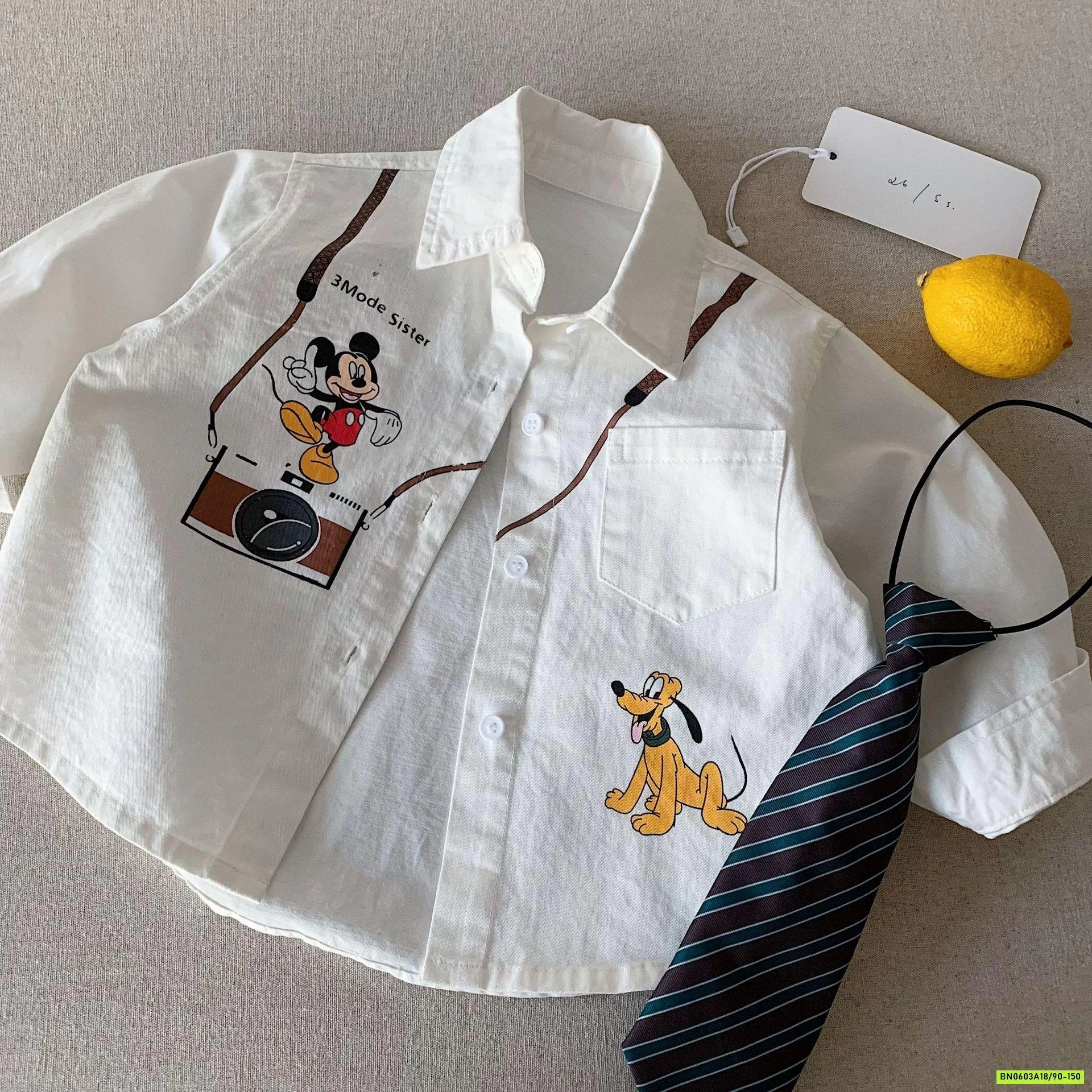 SƠ MI IN HÌNH KÈM CÀ VẠT