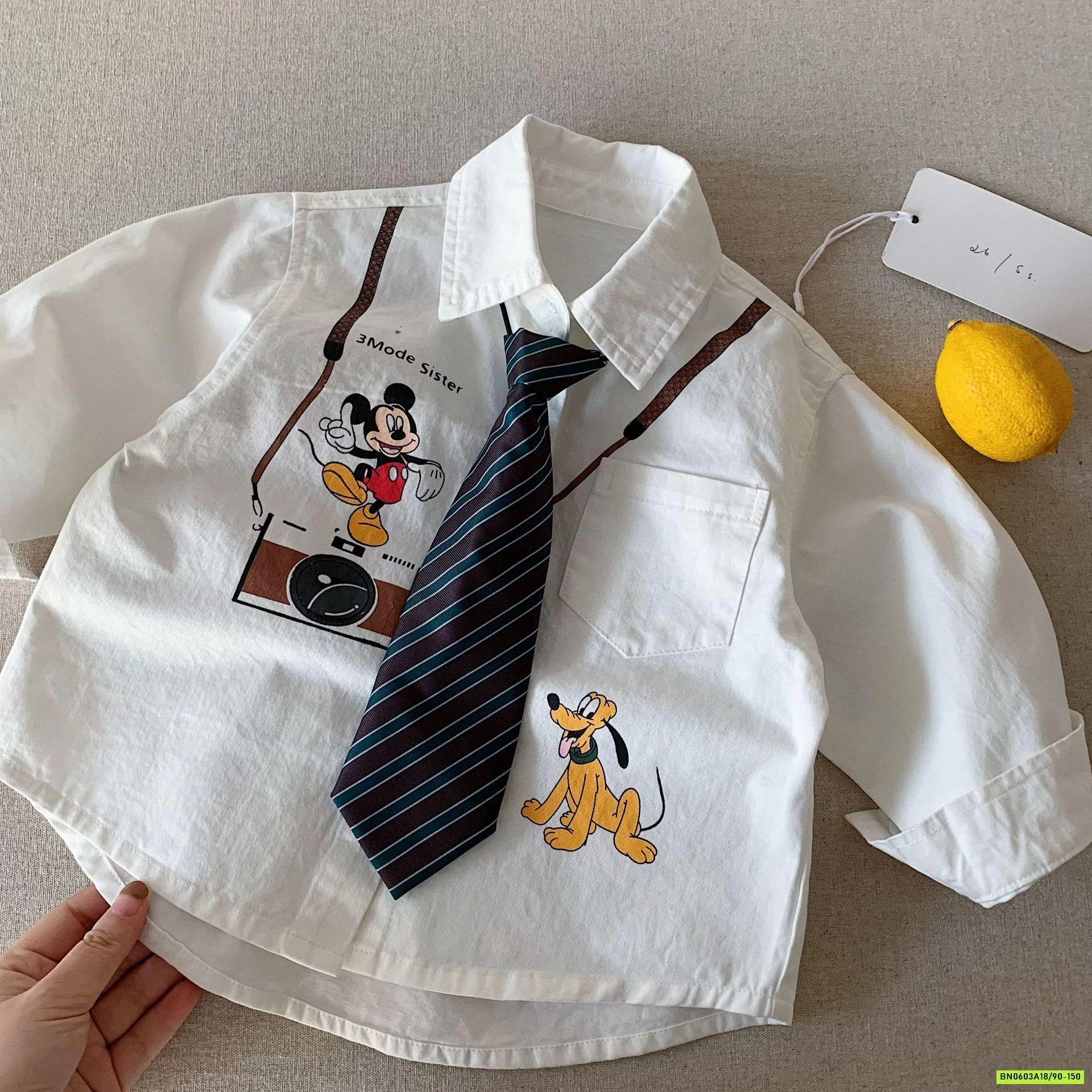 SƠ MI IN HÌNH KÈM CÀ VẠT