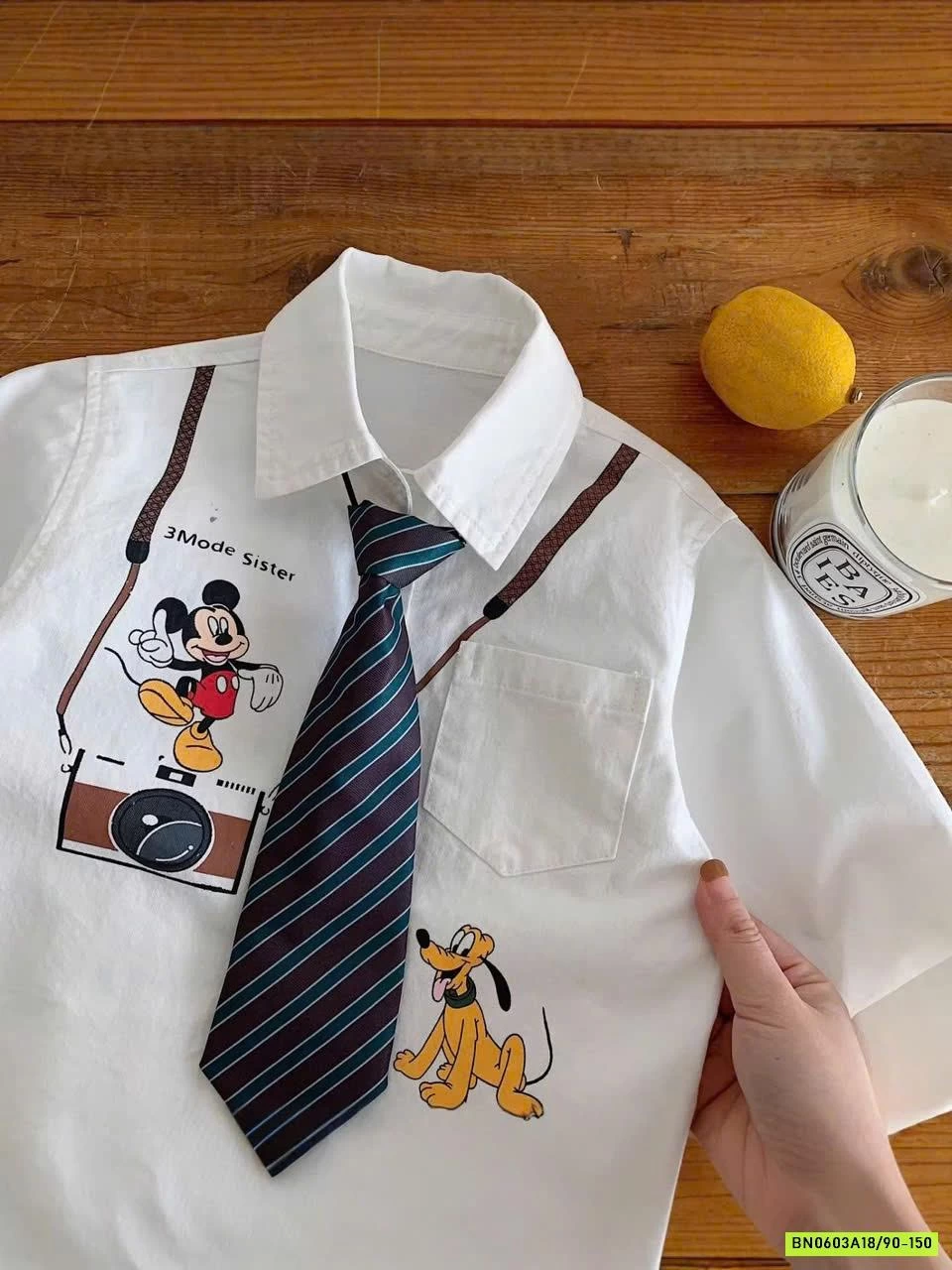 SƠ MI IN HÌNH KÈM CÀ VẠT