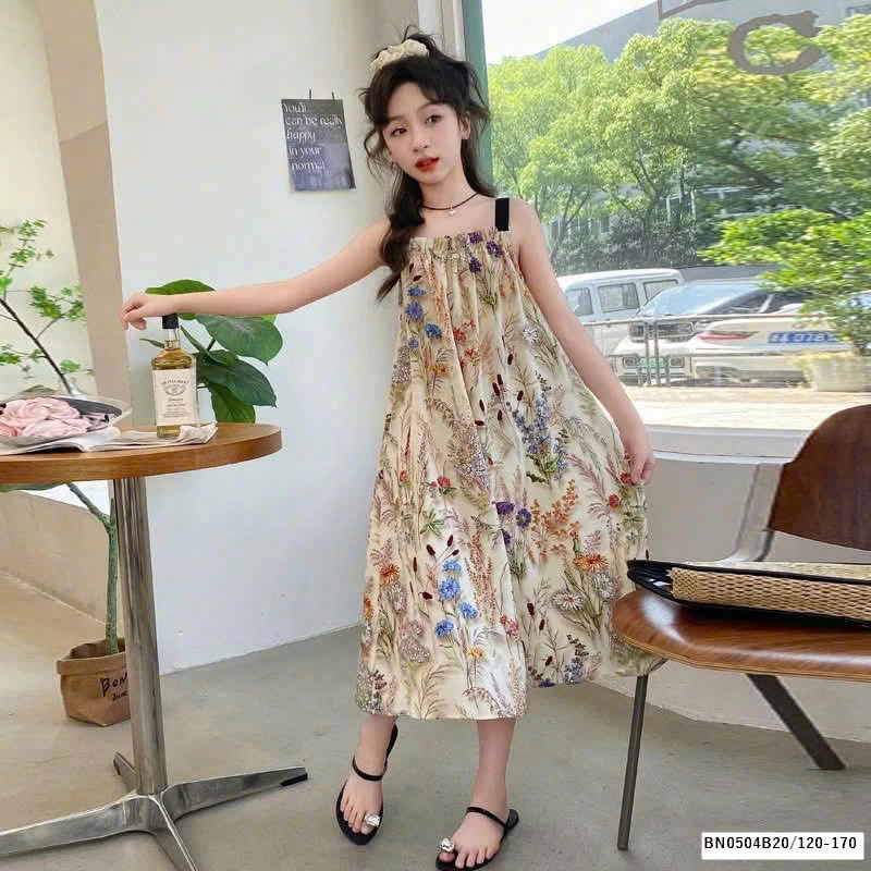 VÁY HAI DÂY HỌA TIẾT BÉ GÁI