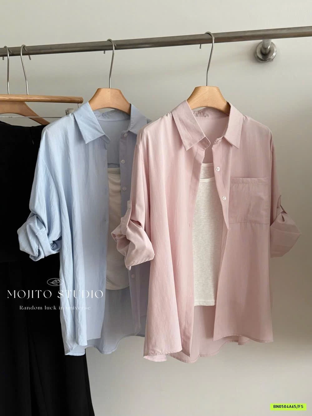 SƠ MI DÀI TAY TRƠN MÀU MOJITO