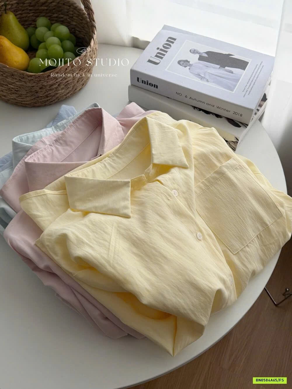 SƠ MI DÀI TAY TRƠN MÀU MOJITO