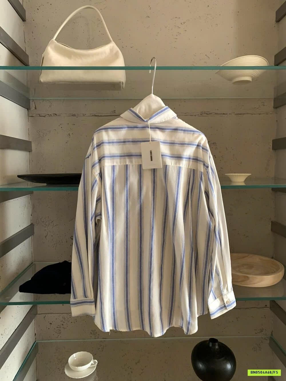 SƠ MI SỌC XANH OVERSIZE IMISS