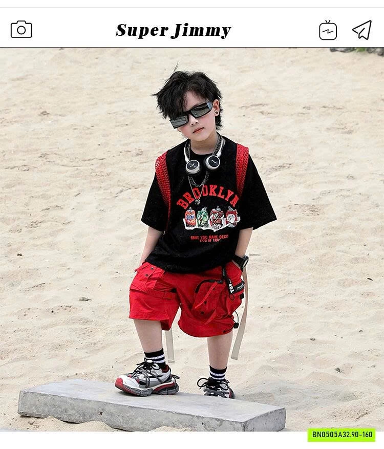SHORT ĐỎ TÚI HỘP CÁ TÍNH JIMMY