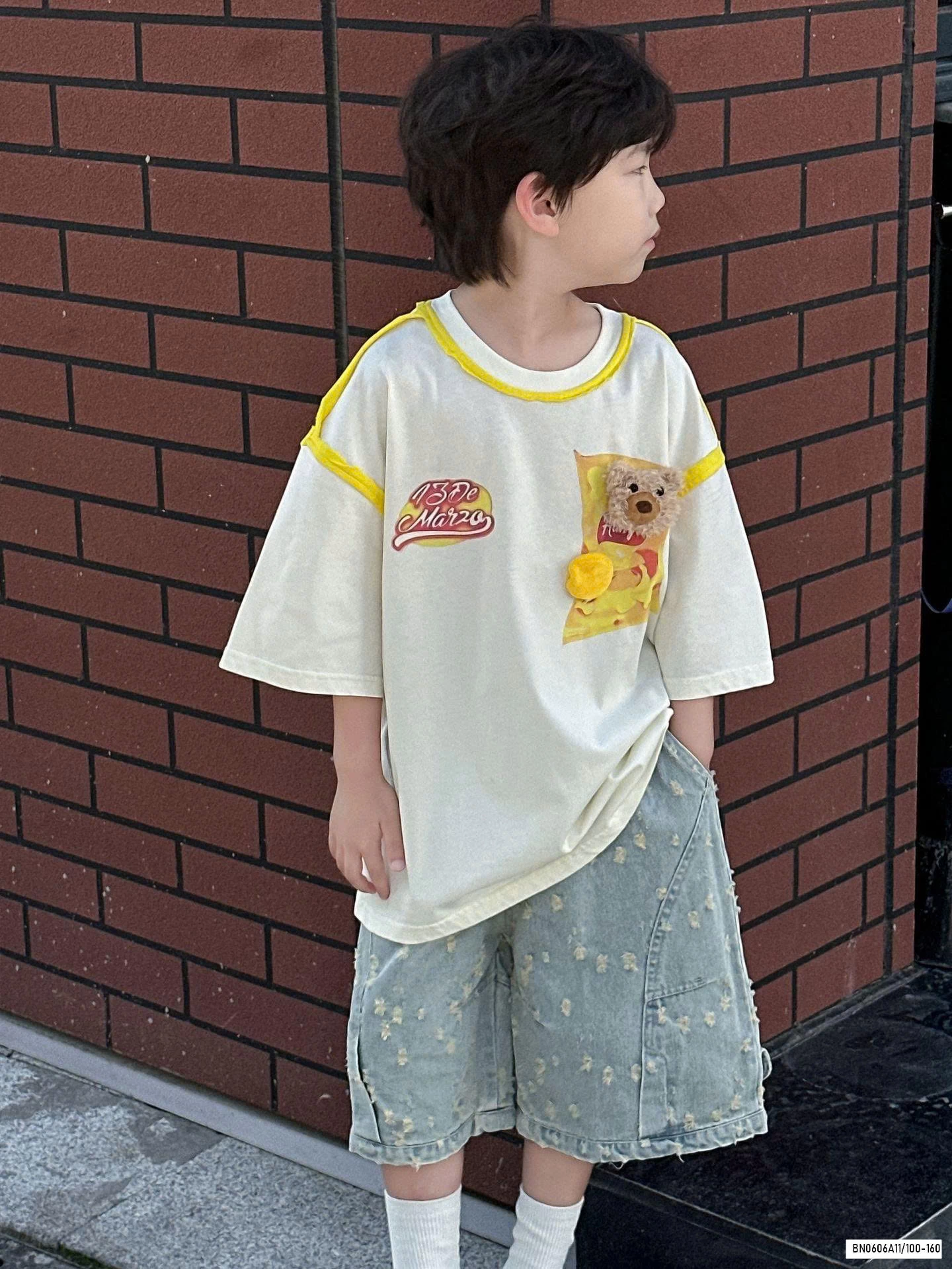 ÁO THUN GẤU MIX SHORT JEANS