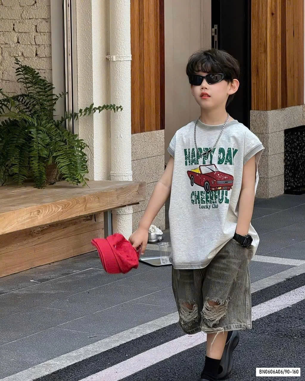 TANKTOP OTO MIX SHORT JEANS RÁCH