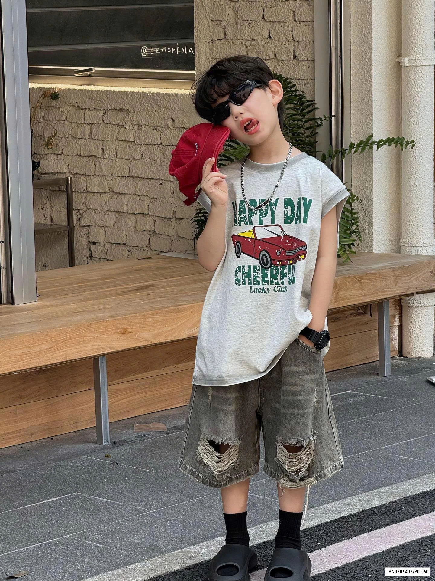 TANKTOP OTO MIX SHORT JEANS RÁCH