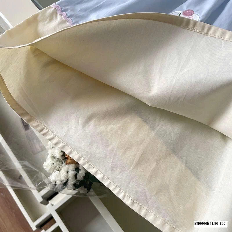 ĐẦM XANH PHỐI MÀU CỔ SEN