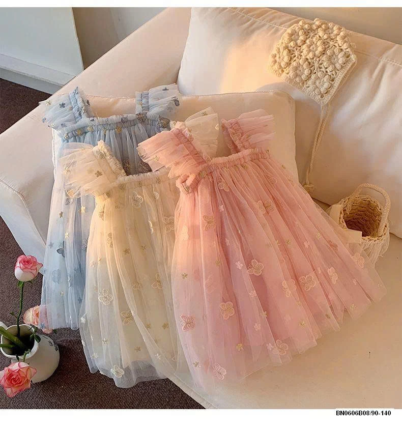 ĐẦM CÔNG CHÚA VOAN THÊU BƯỚM