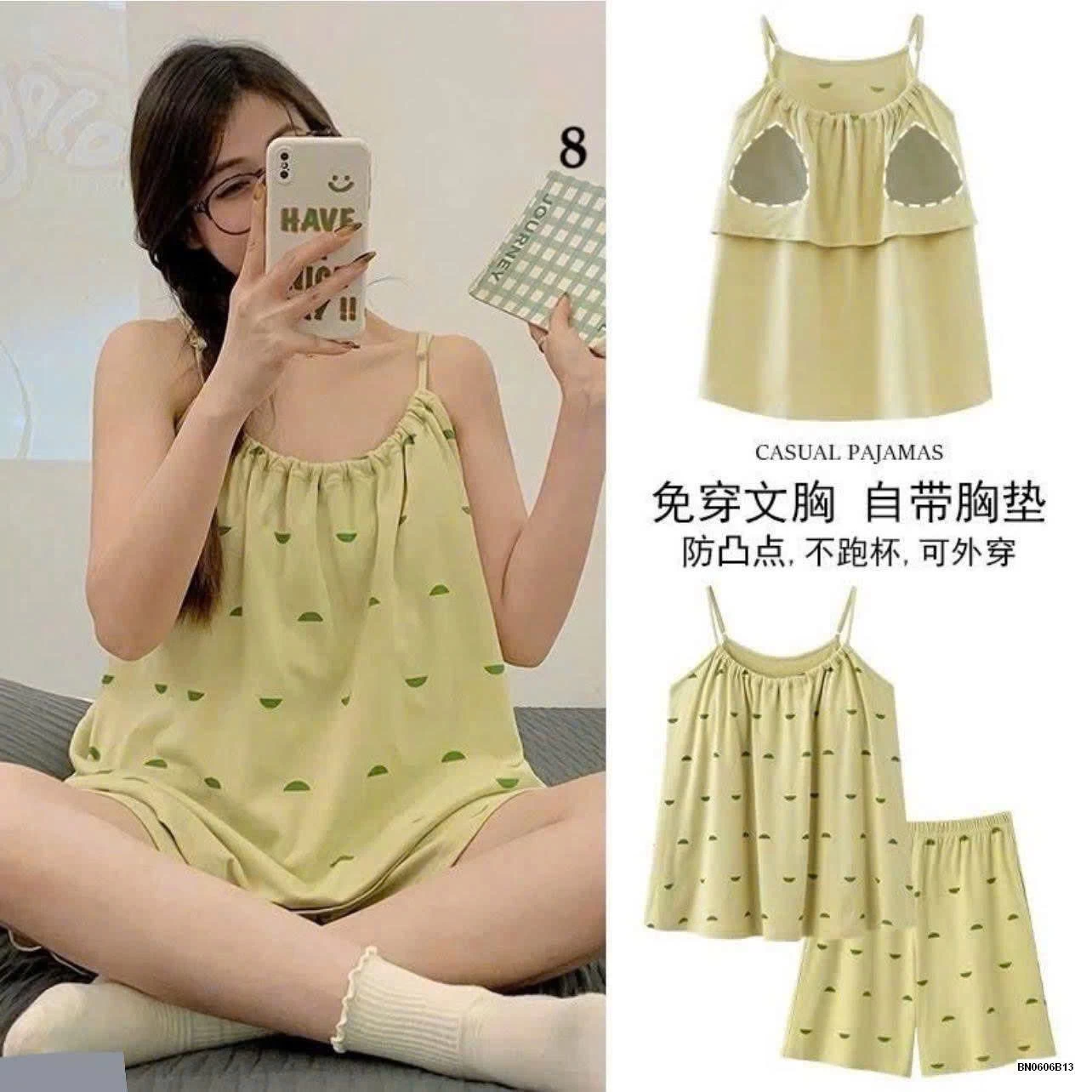 BỘ NGỦ 2 DÂY KÈM ĐỆM NGỰC CHO NỮ