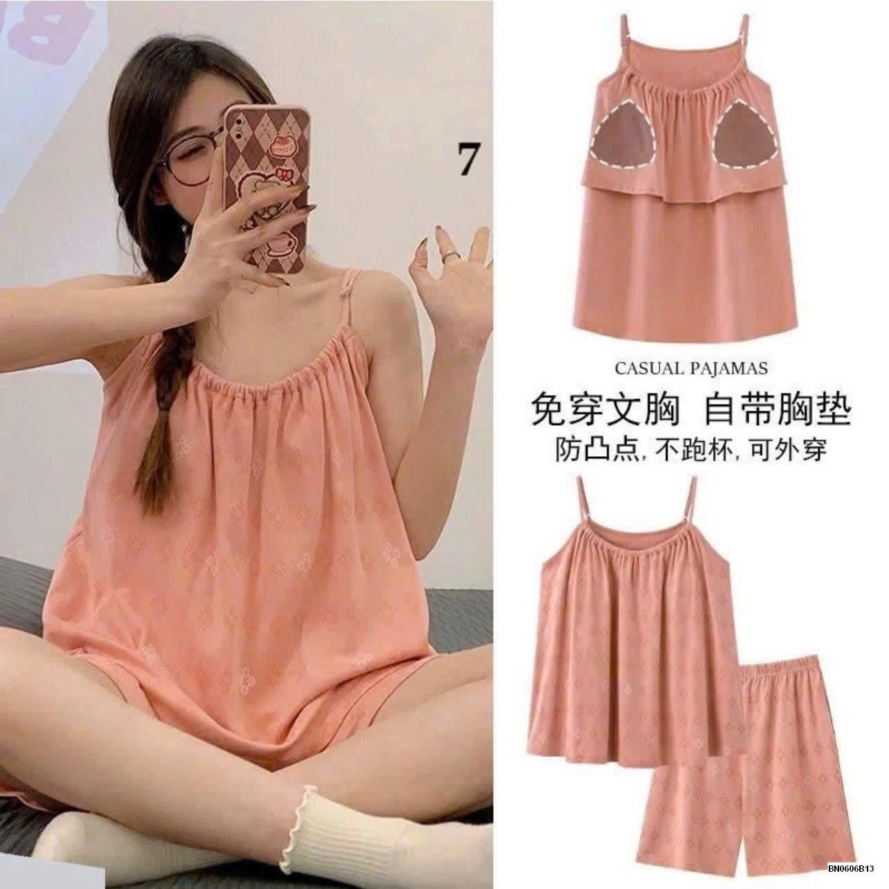 BỘ NGỦ 2 DÂY KÈM ĐỆM NGỰC CHO NỮ