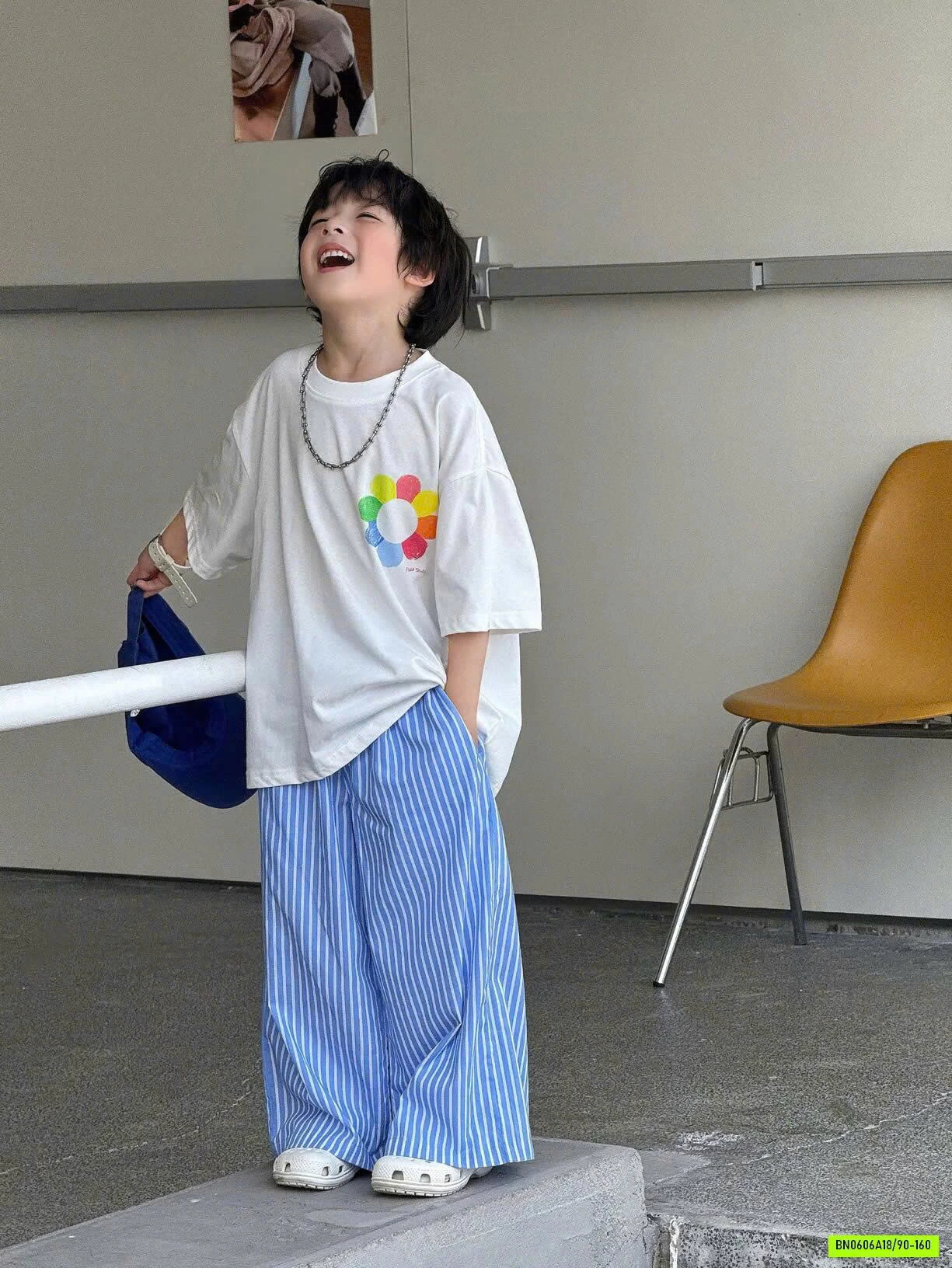 ÁO HOA MIX QUẦN XANH SỌC FANSHU