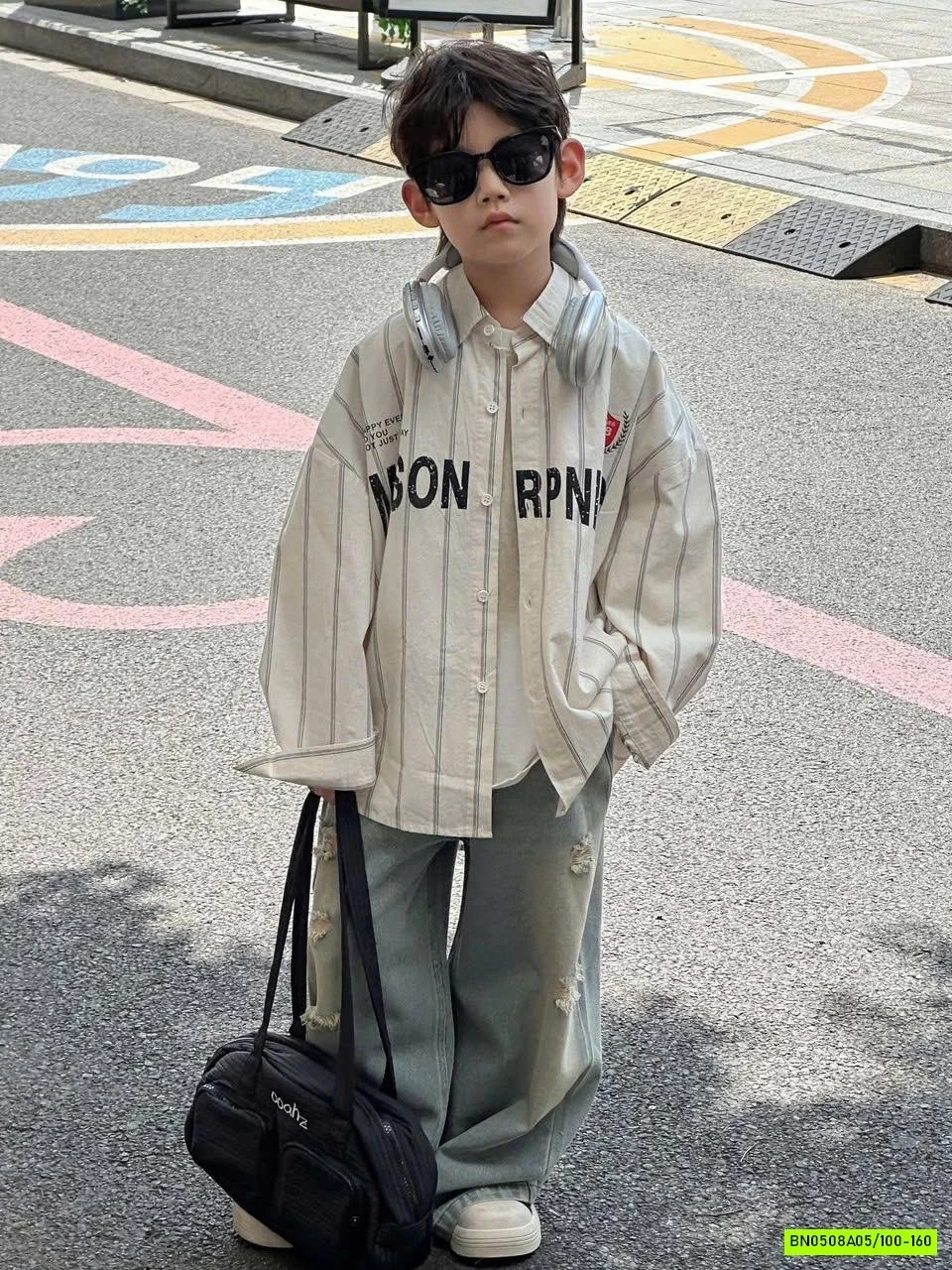 KHOÁC SƠ MI SỌC MIX JEANS SUÔNG