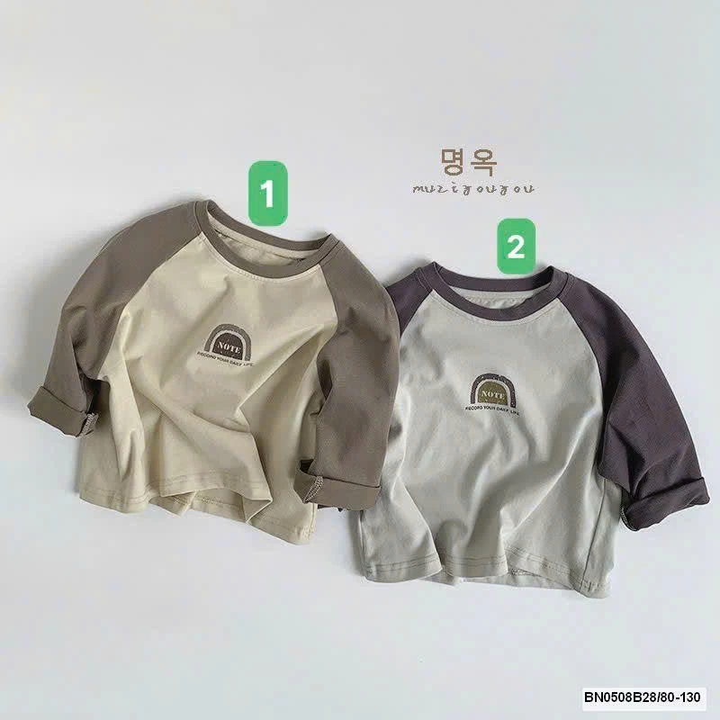 aO THUN PHỐI MÀU TAY HÀN QUỐC