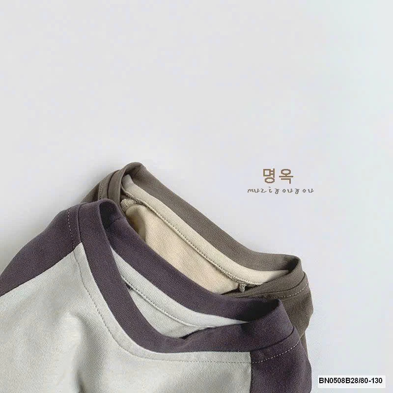 aO THUN PHỐI MÀU TAY HÀN QUỐC